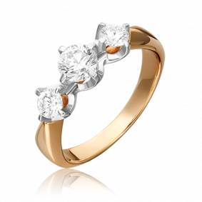 Кольцо из комбинированного золота Platina 01-0559-00-501-1111-38 с фианитом 01-0559-00-501-1111-38 фото
