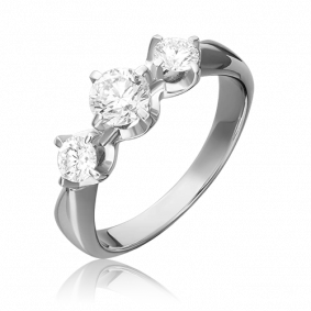 Кольцо из белого золота Platina 01-0560-00-501-1120-38 с фианитом 01-0560-00-501-1120-38 фото