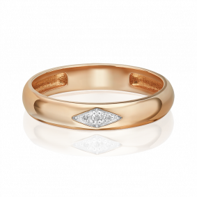 Золотое обручальное кольцо Platina с бриллиантом 01-0628-00-101-1110-30 01-0628-00-101-1110-30 фото