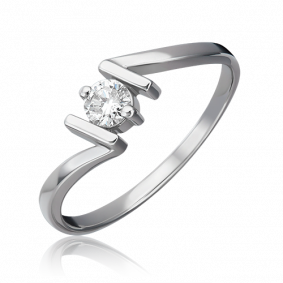 Кольцо из белого золота Platina 01-0635-00-101-1120-30 с бриллиантом 01-0635-00-101-1120-30 фото