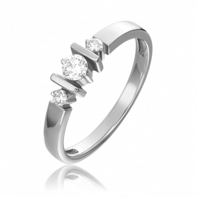 Кольцо из белого золота Platina 01-0645-00-101-1120-30 с бриллиантом 01-0645-00-101-1120-30 фото