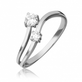 Кольцо из белого золота Platina 01-0649-00-101-1120-30 с бриллиантом 01-0649-00-101-1120-30 фото