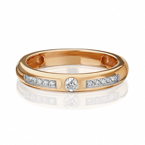 Золотое обручальное кольцо Platina с бриллиантом 01-0650-00-101-1110-30 01-0650-00-101-1110-30 фото