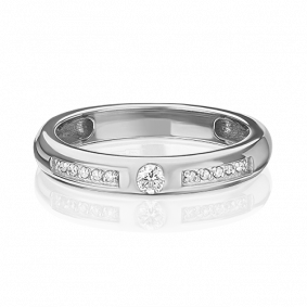 Обручальное кольцо из белого золота Platina с бриллиантом 01-0651-00-101-1120-30 01-0651-00-101-1120-30 фото