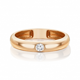 Золотое обручальное кольцо Platina с бриллиантом 01-0666-00-101-1110-30 01-0666-00-101-1110-30 фото