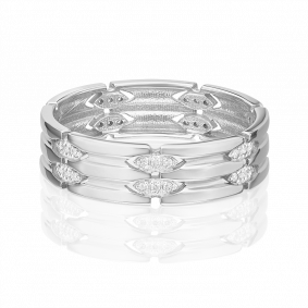 Обручальное кольцо из белого золота Platina с бриллиантом 01-0681-00-101-1120-30 01-0681-00-101-1120-30 фото