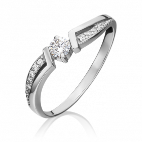 Кольцо из белого золота Platina 01-0723-00-101-1120-30 с бриллиантом 01-0723-00-101-1120-30 фото