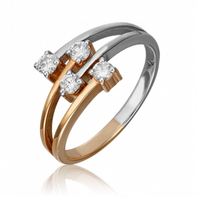 Кольцо из комбинированного золота Platina 01-0730-00-101-1111-30 с бриллиантом 01-0730-00-101-1111-30 фото