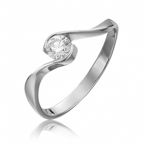 Кольцо из белого золота Platina 01-0734-00-101-1120-30 с бриллиантом 01-0734-00-101-1120-30 фото