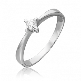 Кольцо из белого золота Platina 01-0744-00-101-1120-30 с бриллиантом 01-0744-00-101-1120-30 фото