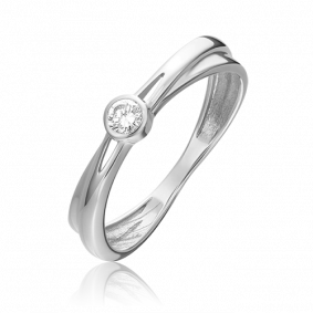 Кольцо из белого золота Platina 01-0748-00-101-1120-30 с бриллиантом 01-0748-00-101-1120-30 фото