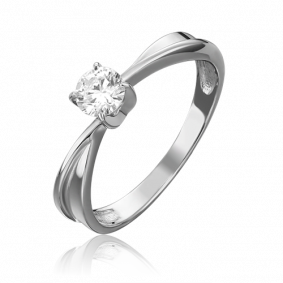Кольцо из белого золота Platina 01-0758-00-101-1120-30 с бриллиантом 01-0758-00-101-1120-30 фото