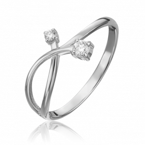 Кольцо из белого золота Platina 01-0766-00-101-1120-30 с бриллиантом 01-0766-00-101-1120-30 фото