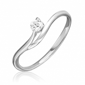 Кольцо из белого золота Platina 01-0806-00-101-1120-30 с бриллиантом 01-0806-00-101-1120-30 фото