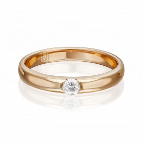 Золотое обручальное кольцо Platina с бриллиантом 01-0813-00-101-1110-30 01-0813-00-101-1110-30 фото