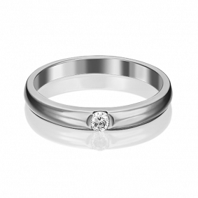 Обручальное кольцо из белого золота Platina с бриллиантом 01-0814-00-101-1120-30 01-0814-00-101-1120-30 фото