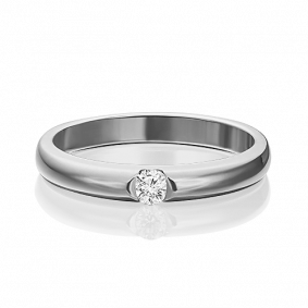 Обручальное кольцо из белого золота Platina с бриллиантом 01-0816-00-101-1120-30 01-0816-00-101-1120-30 фото
