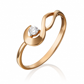 Золотое кольцо Platina 01-0817-00-101-1110-30 с бриллиантом 01-0817-00-101-1110-30 фото