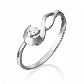 Кольцо из белого золота Platina 01-0818-00-101-1120-30 с бриллиантом 01-0818-00-101-1120-30 фото