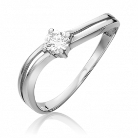 Кольцо из белого золота Platina 01-0824-00-101-1120-30 с бриллиантом 01-0824-00-101-1120-30 фото