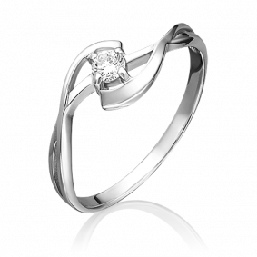 Кольцо из белого золота Platina 01-0826-00-101-1120-30 с бриллиантом 01-0826-00-101-1120-30 фото