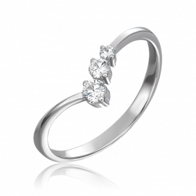 Кольцо из белого золота Platina 01-0828-00-101-1120-30 с бриллиантом 01-0828-00-101-1120-30 фото