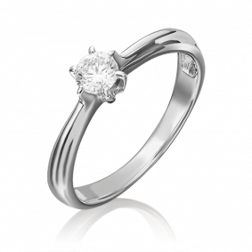 Кольцо из белого золота Platina 01-0840-00-101-1120-30 с бриллиантом 01-0840-00-101-1120-30 фото