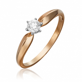 Кольцо из комбинированного золота Platina 01-0847-00-101-1111-30 с бриллиантом 01-0847-00-101-1111-30 фото