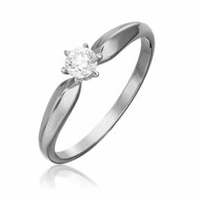 Кольцо из белого золота Platina 01-0848-00-101-1120-30 с бриллиантом 01-0848-00-101-1120-30 фото