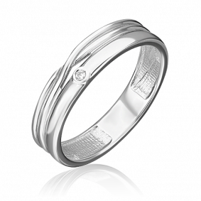 Кольцо из белого золота Platina 01-0850-00-101-1120-30 с бриллиантом 01-0850-00-101-1120-30 фото