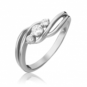 Кольцо из белого золота Platina 01-0854-00-101-1120-30 с бриллиантом 01-0854-00-101-1120-30 фото