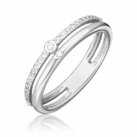 Кольцо из белого золота Platina 01-0866-00-101-1120-30 с бриллиантом 01-0866-00-101-1120-30 фото