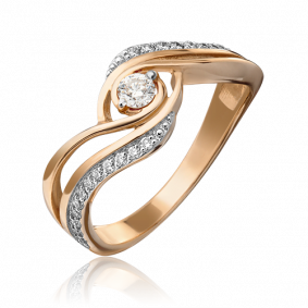 Золотое кольцо Platina 01-0881-00-101-1110-30 с бриллиантом 01-0881-00-101-1110-30 фото