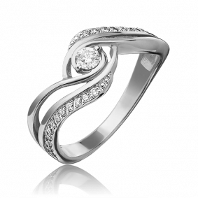 Кольцо из белого золота Platina 01-0882-00-101-1120-30 с бриллиантом 01-0882-00-101-1120-30 фото