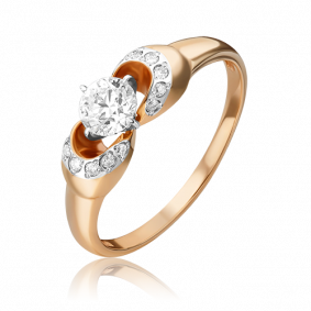 Кольцо из комбинированного золота Platina 01-0904-00-101-1111-30 с бриллиантом 01-0904-00-101-1111-30 фото