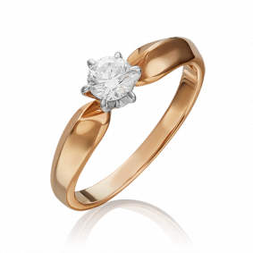 Кольцо из комбинированного золота Platina 01-0912-00-101-1111-30 с бриллиантом 01-0912-00-101-1111-30 фото