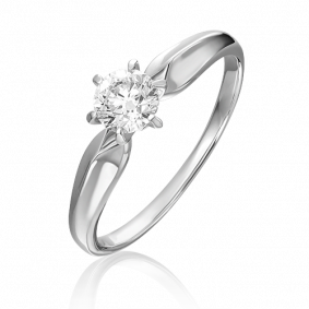 Кольцо из белого золота Platina 01-0919-00-101-1120-30 с бриллиантом 01-0919-00-101-1120-30 фото