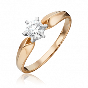 Кольцо из комбинированного золота Platina 01-0920-00-101-1111-30 с бриллиантом 01-0920-00-101-1111-30 фото