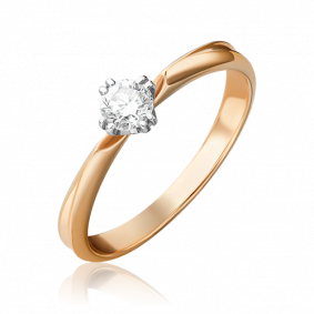 Кольцо из комбинированного золота Platina 01-0938-00-101-1111-30 с бриллиантом 01-0938-00-101-1111-30 фото