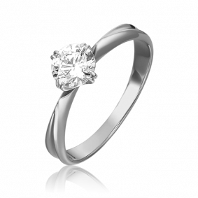 Кольцо из белого золота Platina 01-0955-00-501-1120-38 с фианитом 01-0955-00-501-1120-38 фото