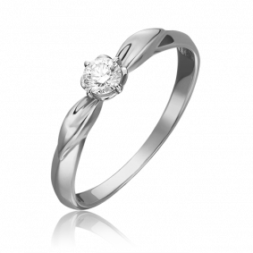 Кольцо из белого золота Platina 01-0961-00-101-1120-30 с бриллиантом 01-0961-00-101-1120-30 фото