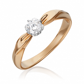 Кольцо из комбинированного золота Platina 01-0962-00-101-1111-30 с бриллиантом 01-0962-00-101-1111-30 фото