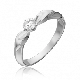Кольцо из белого золота Platina 01-0963-00-101-1120-30 с бриллиантом 01-0963-00-101-1120-30 фото