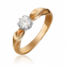 Кольцо из комбинированного золота Platina 01-0964-00-101-1111-30 с бриллиантом 01-0964-00-101-1111-30 фото
