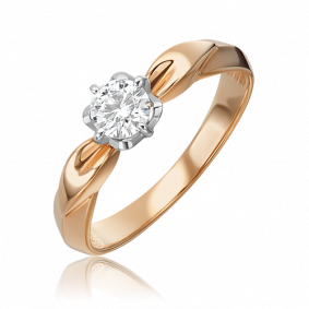 Кольцо из комбинированного золота Platina 01-0968-00-101-1111-30 с бриллиантом 01-0968-00-101-1111-30 фото