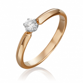 Кольцо из комбинированного золота Platina 01-0984-00-101-1111-30 с бриллиантом 01-0984-00-101-1111-30 фото