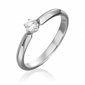 Кольцо из белого золота Platina 01-0985-00-101-1120-30 с бриллиантом 01-0985-00-101-1120-30 фото