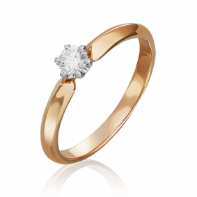 Кольцо из комбинированного золота Platina 01-0986-00-101-1111-30 с бриллиантом 01-0986-00-101-1111-30 фото