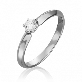 Кольцо из белого золота Platina 01-0987-00-101-1120-30 с бриллиантом 01-0987-00-101-1120-30 фото