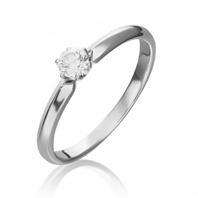 Кольцо из белого золота Platina 01-0989-00-101-1120-30 с бриллиантом 01-0989-00-101-1120-30 фото